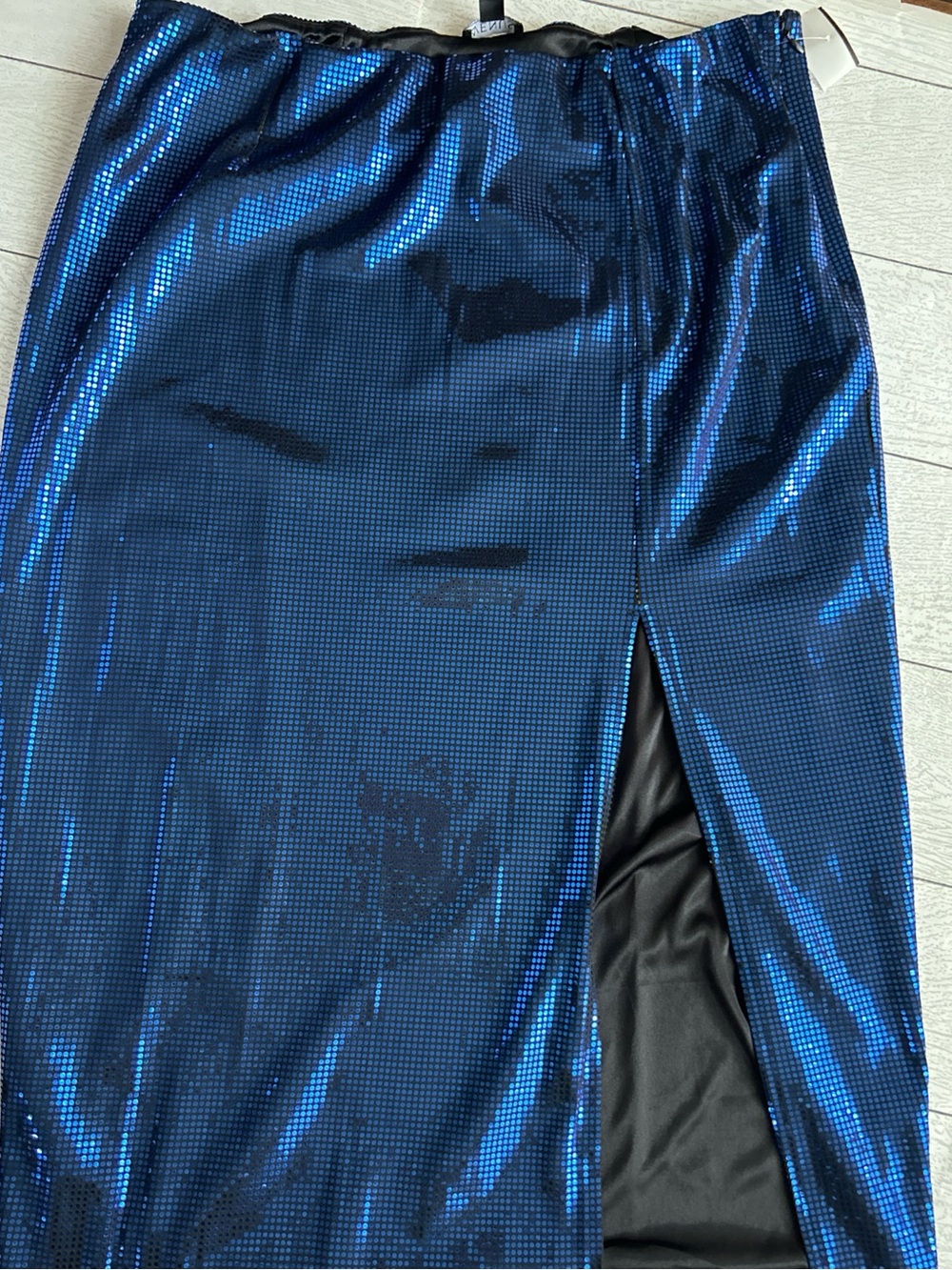Venus Skirt XL Sparkly Blue Pull On Sexy Party Skirt NWT